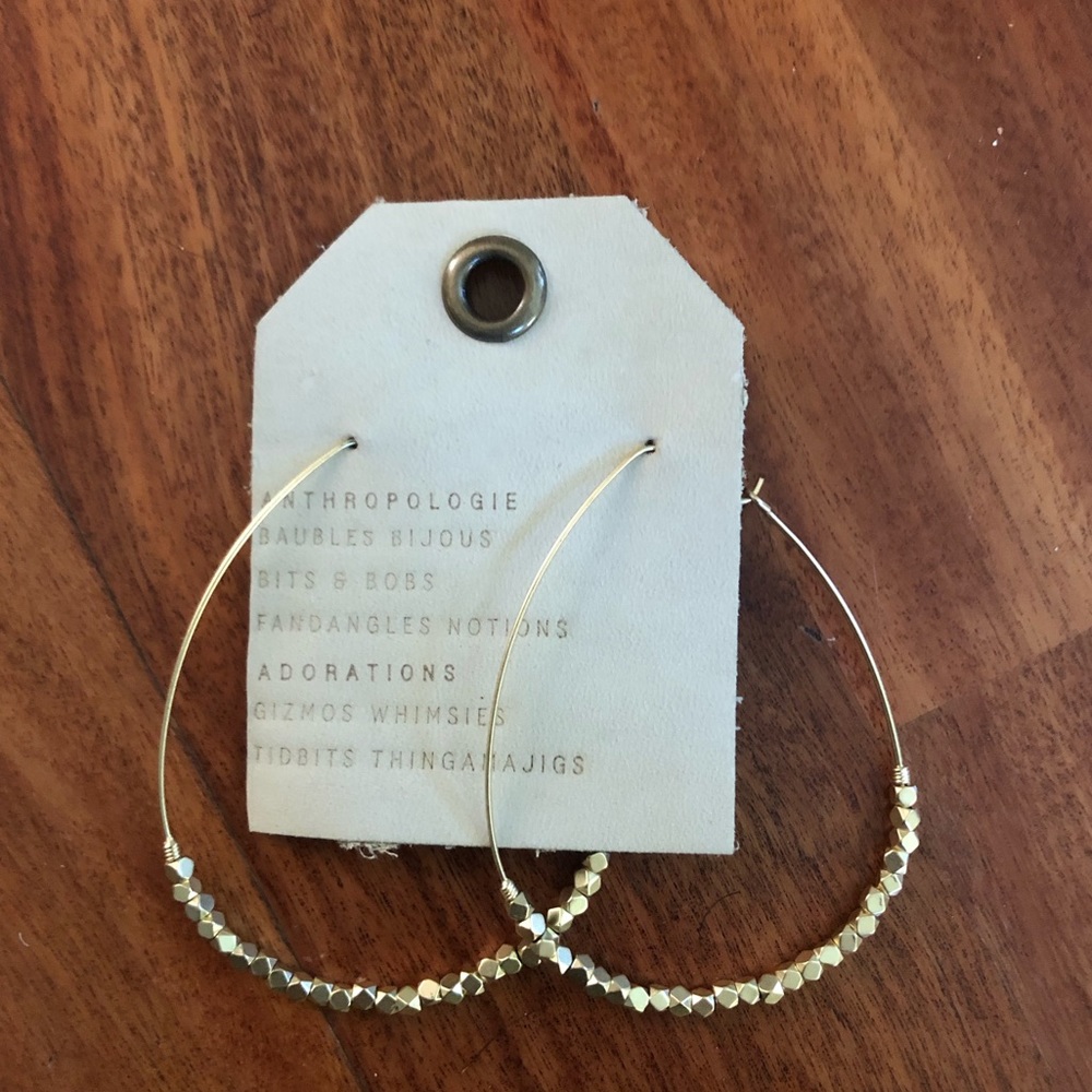 Anthropologie Gold Hoop Earrings New